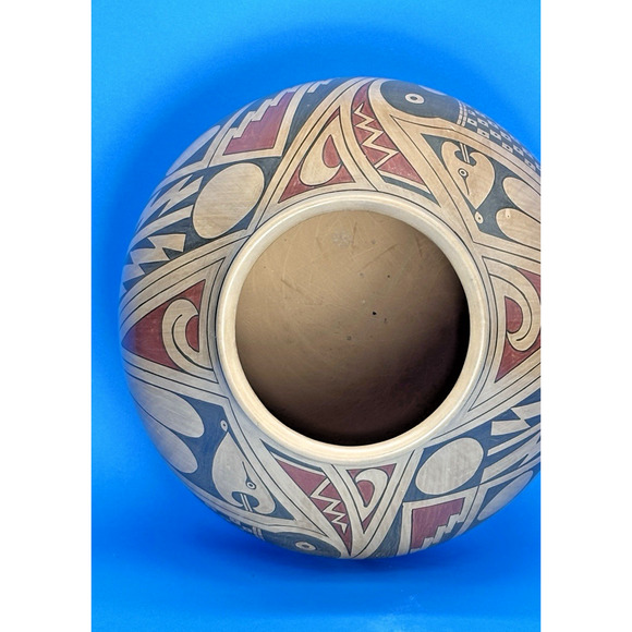 Andrea Villalba Signed Pottery MataOrtiz Polychrome HandPainted Geometric Animal - Picture 8 of 16